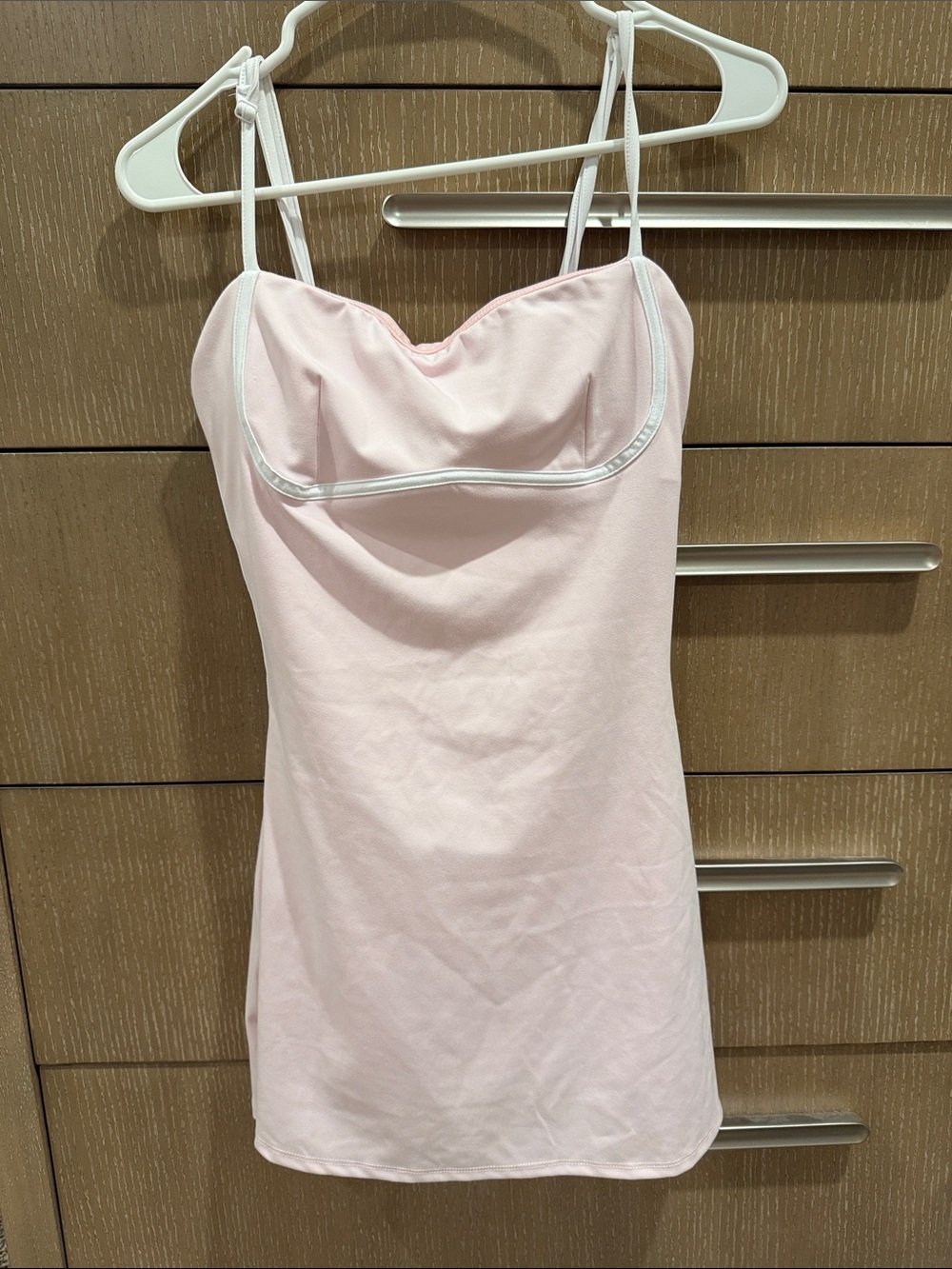 Women's Light Pink Athletic Tennis Dress with Contrast Trim